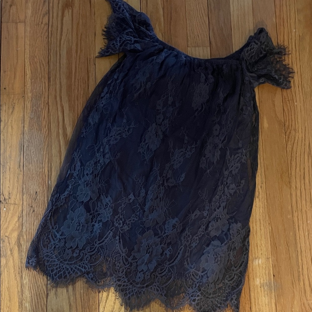 American Eagle Outfitters Navy Lace Mini Dress